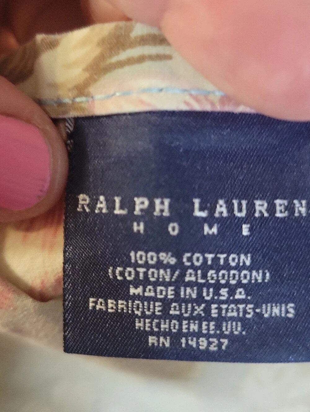 Ralph Lauren Home Charlotte Queen Flat Sheet Floral 90s Sage Green Vintage Roses